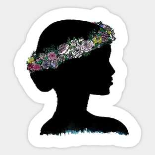 flower crown silhouette Sticker